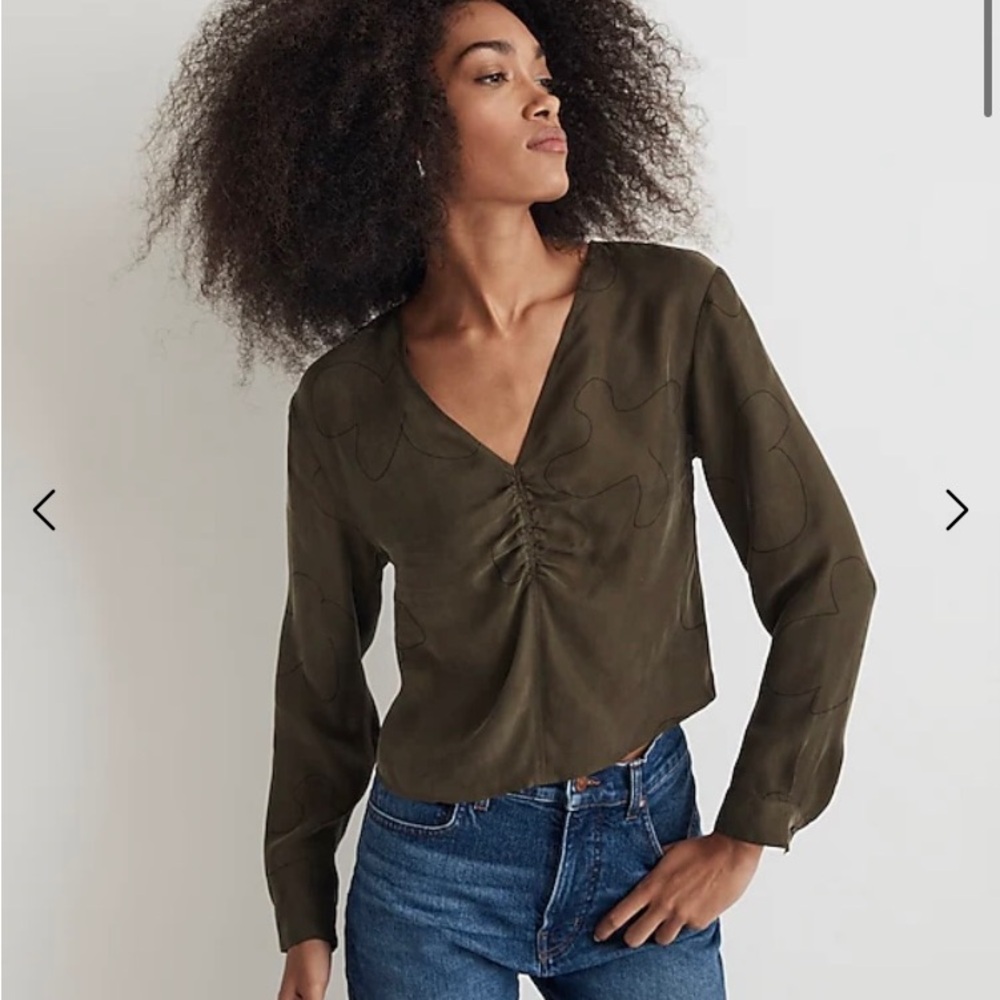 SOLD Madewell Ruched-Front Blouse, never worn with tags